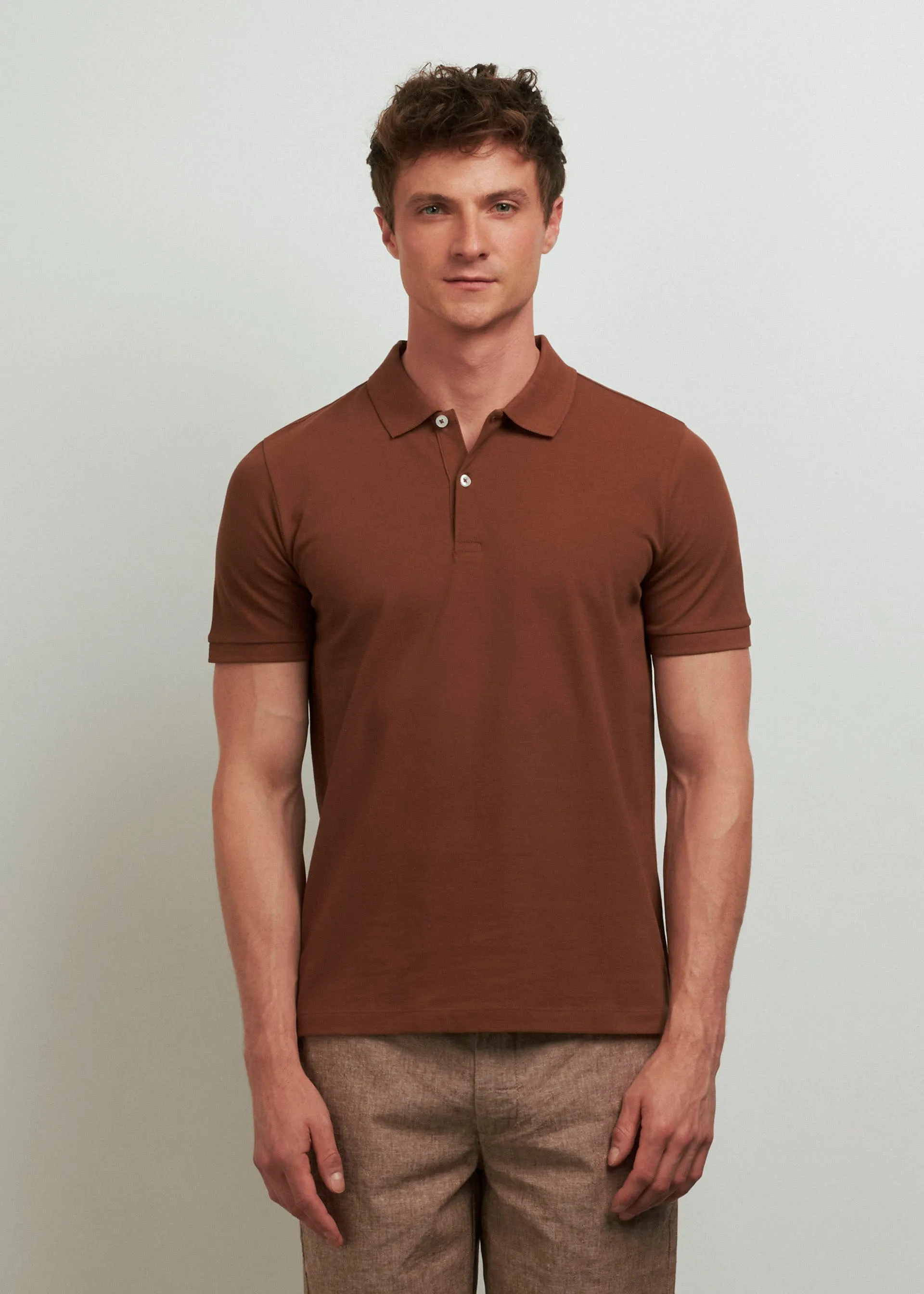 Pure cotton pique polo