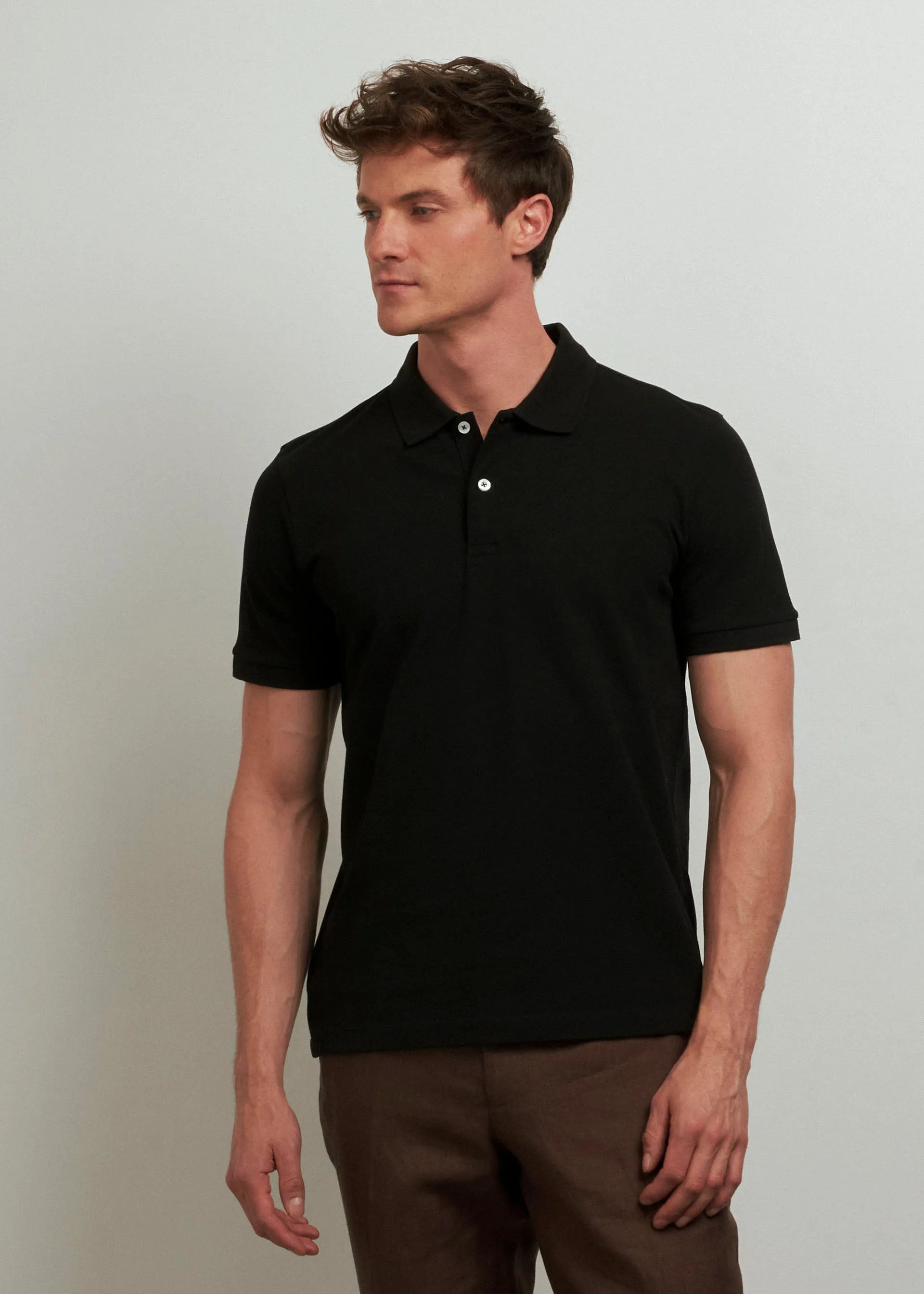 Pure cotton pique polo