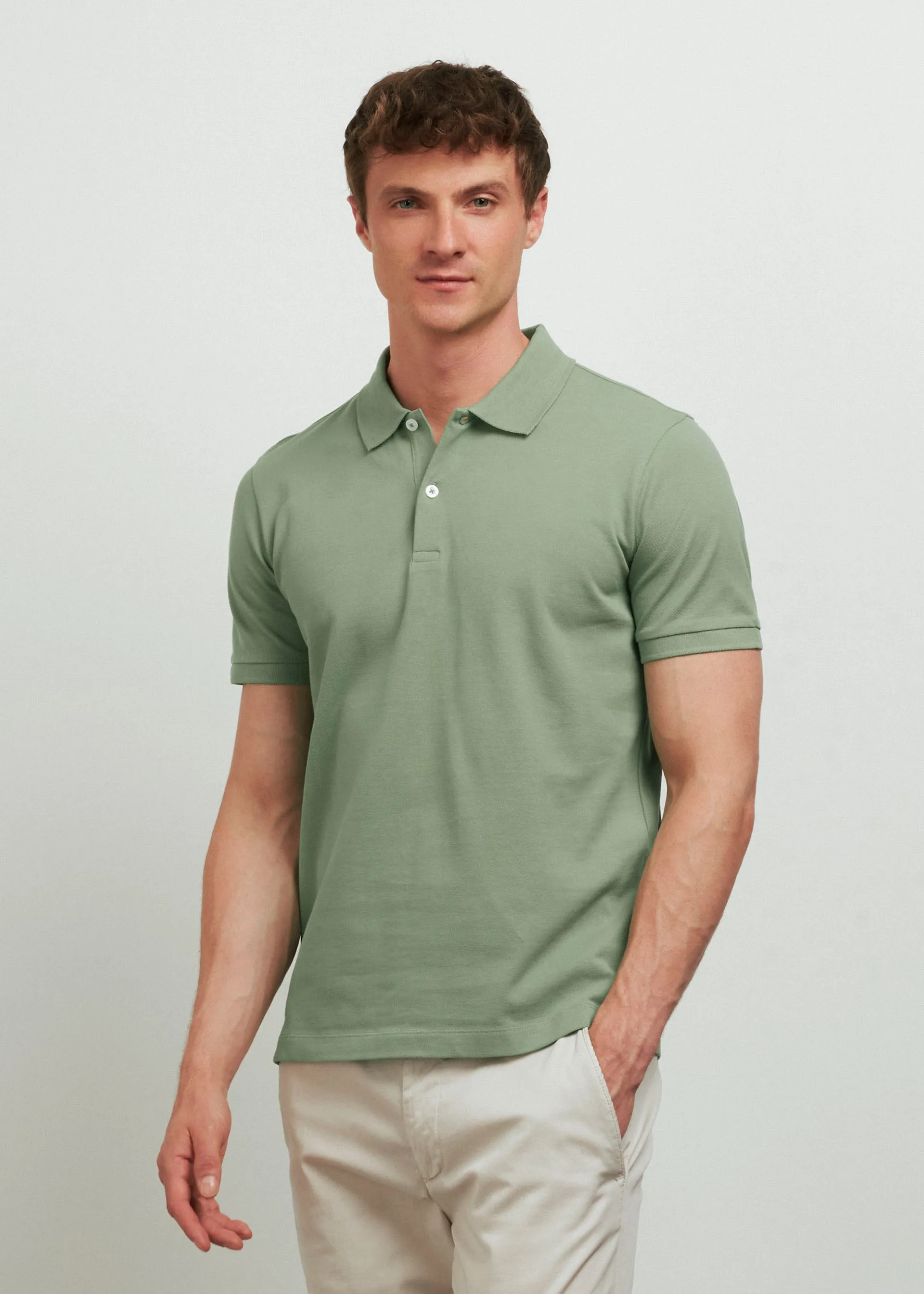 Pure cotton pique polo