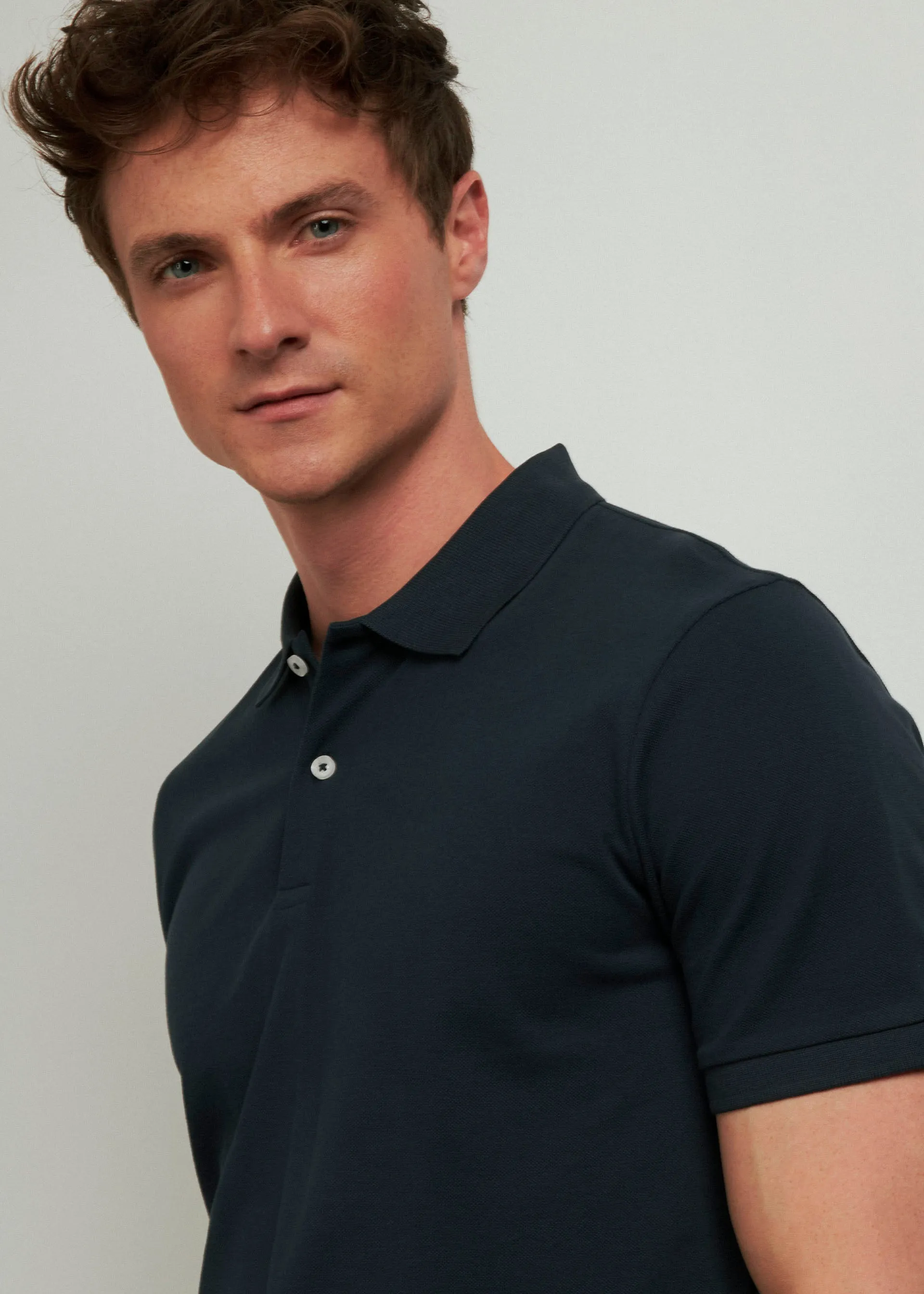 Pure cotton pique polo