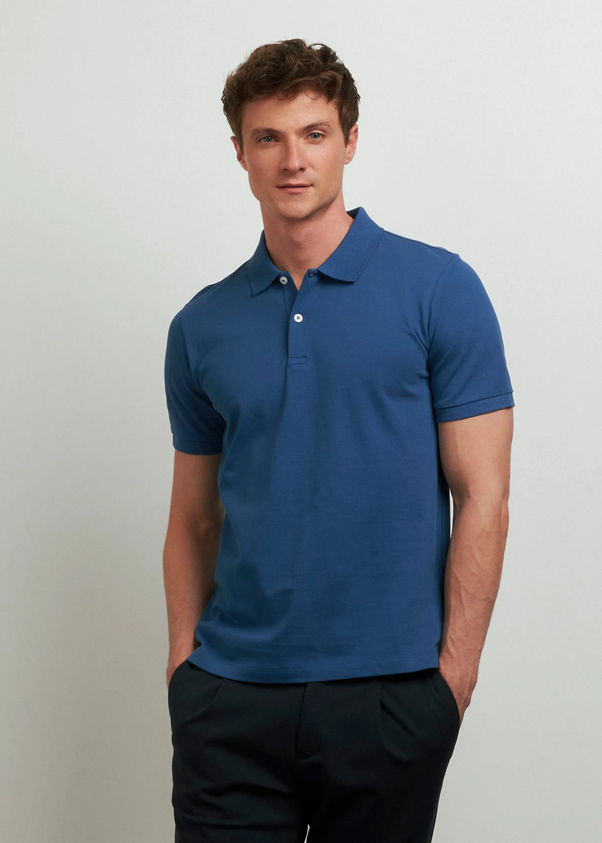 Pure cotton pique polo