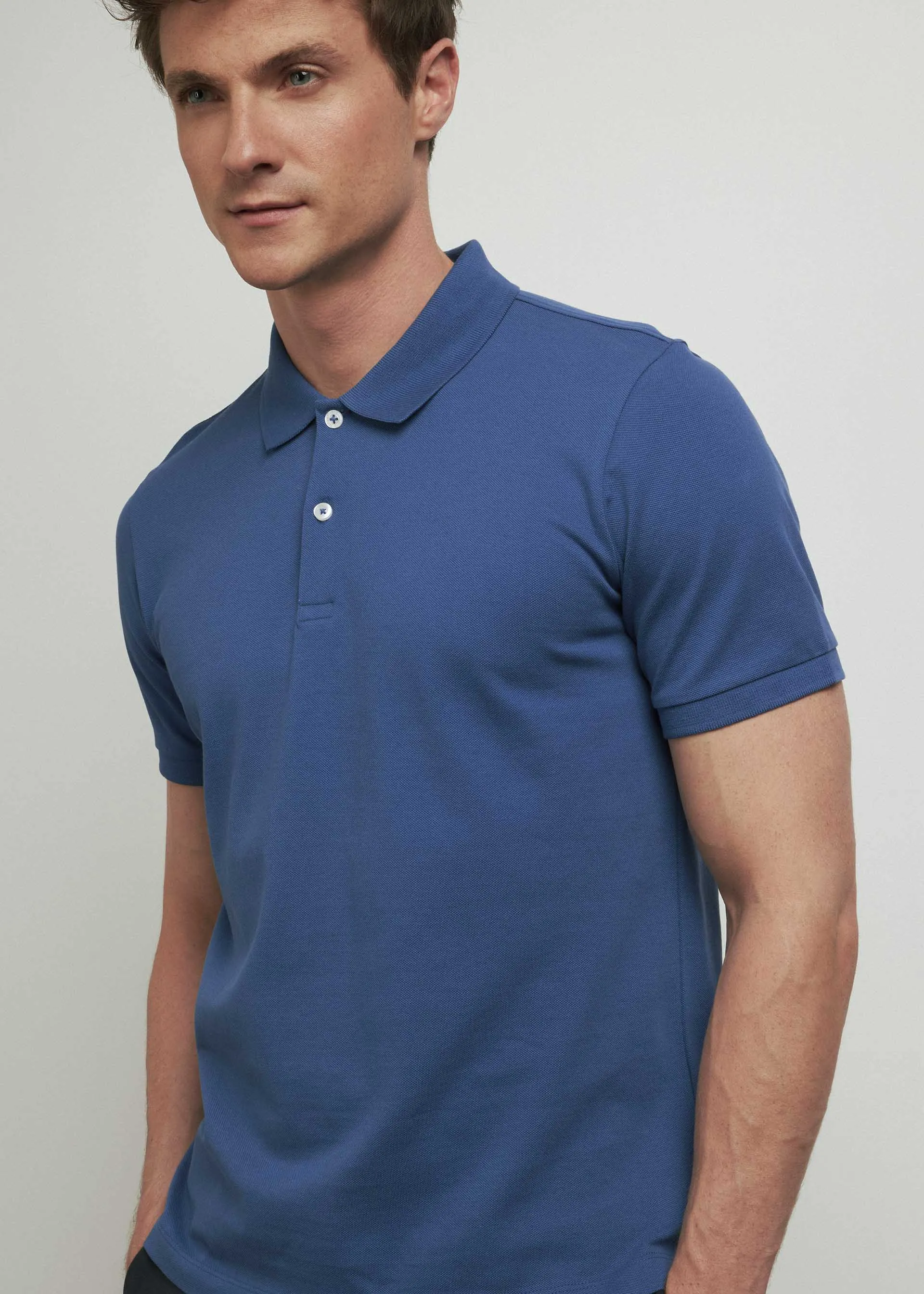 Pure cotton pique polo