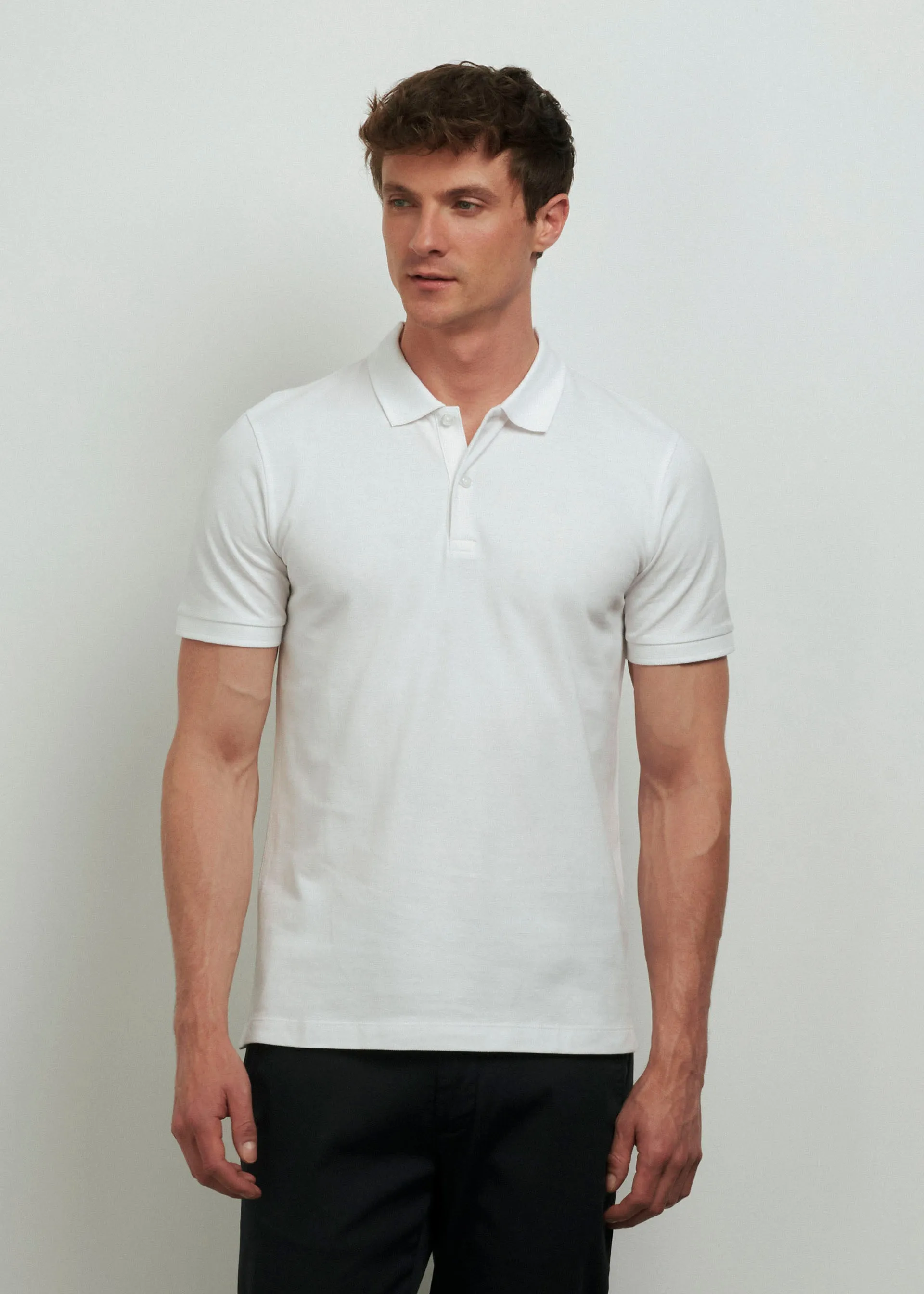 Pure cotton pique polo