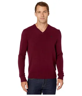 Ralph Lauren Men's Wool Cashmere V-Neck Sweater in Classic Burgundy Heather