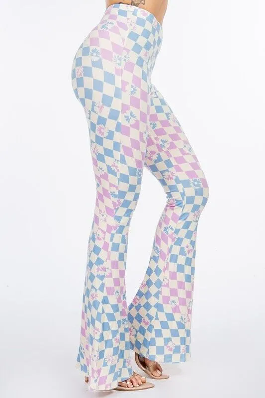 Retro Flower Pull On Flare Pant Lightweight - Sale Now!