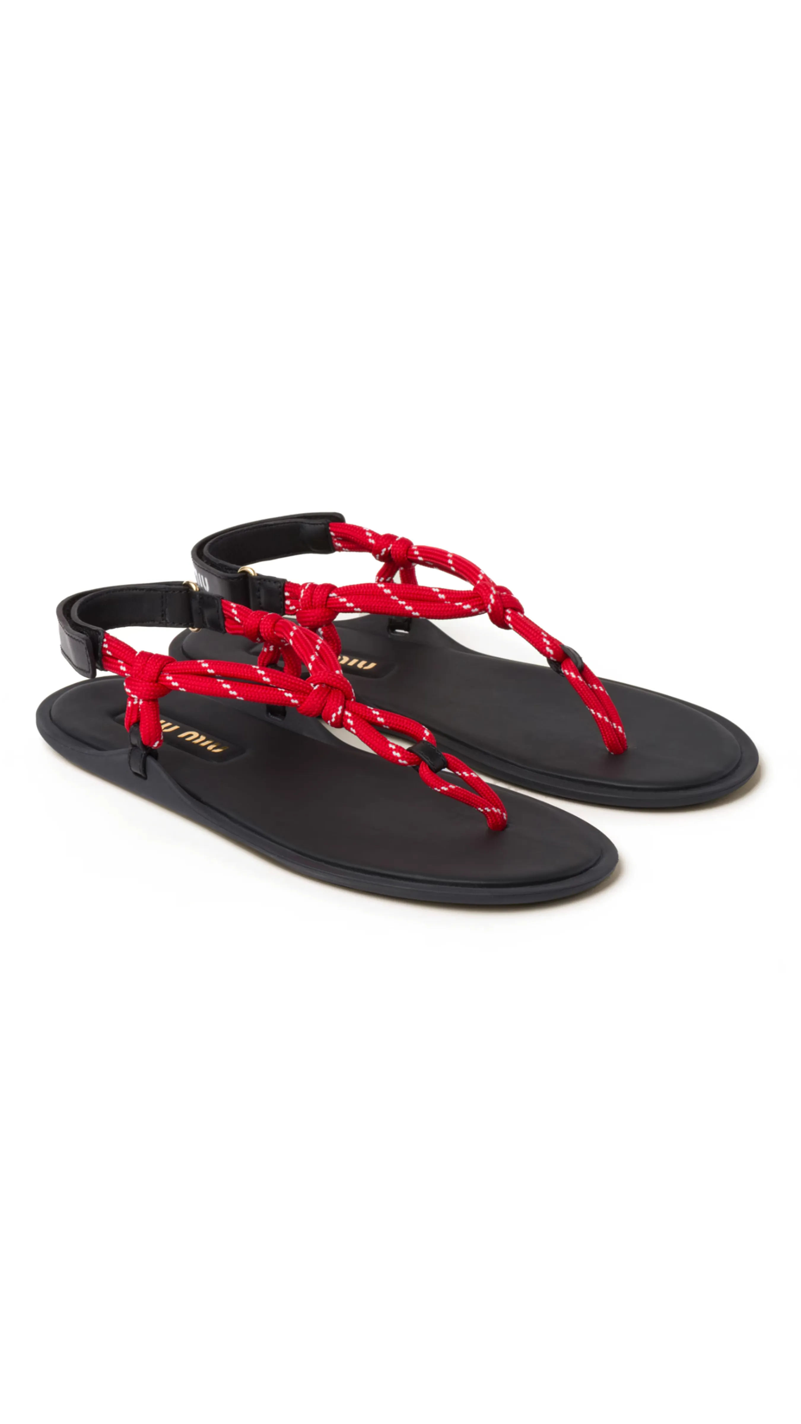 Riviere Cord Leather Sandals Red