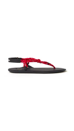 Riviere Cord Leather Sandals Red