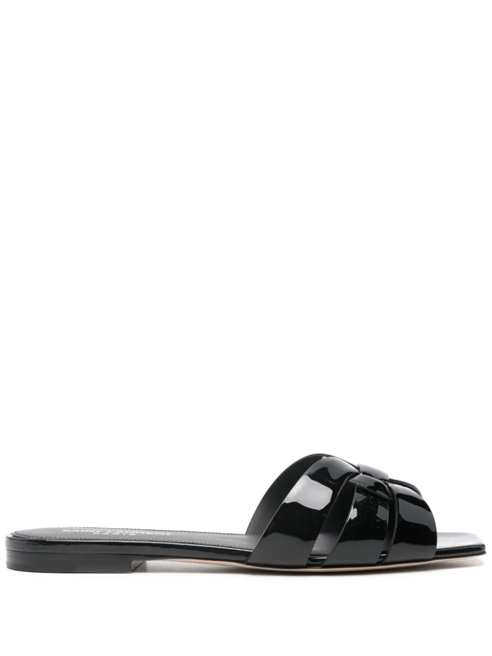 Black Saint Laurent Tribute Flat Sandals