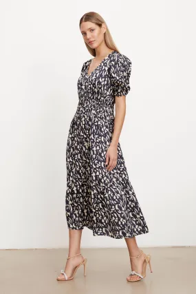 Satin Midi Dress Printed by Lyuda