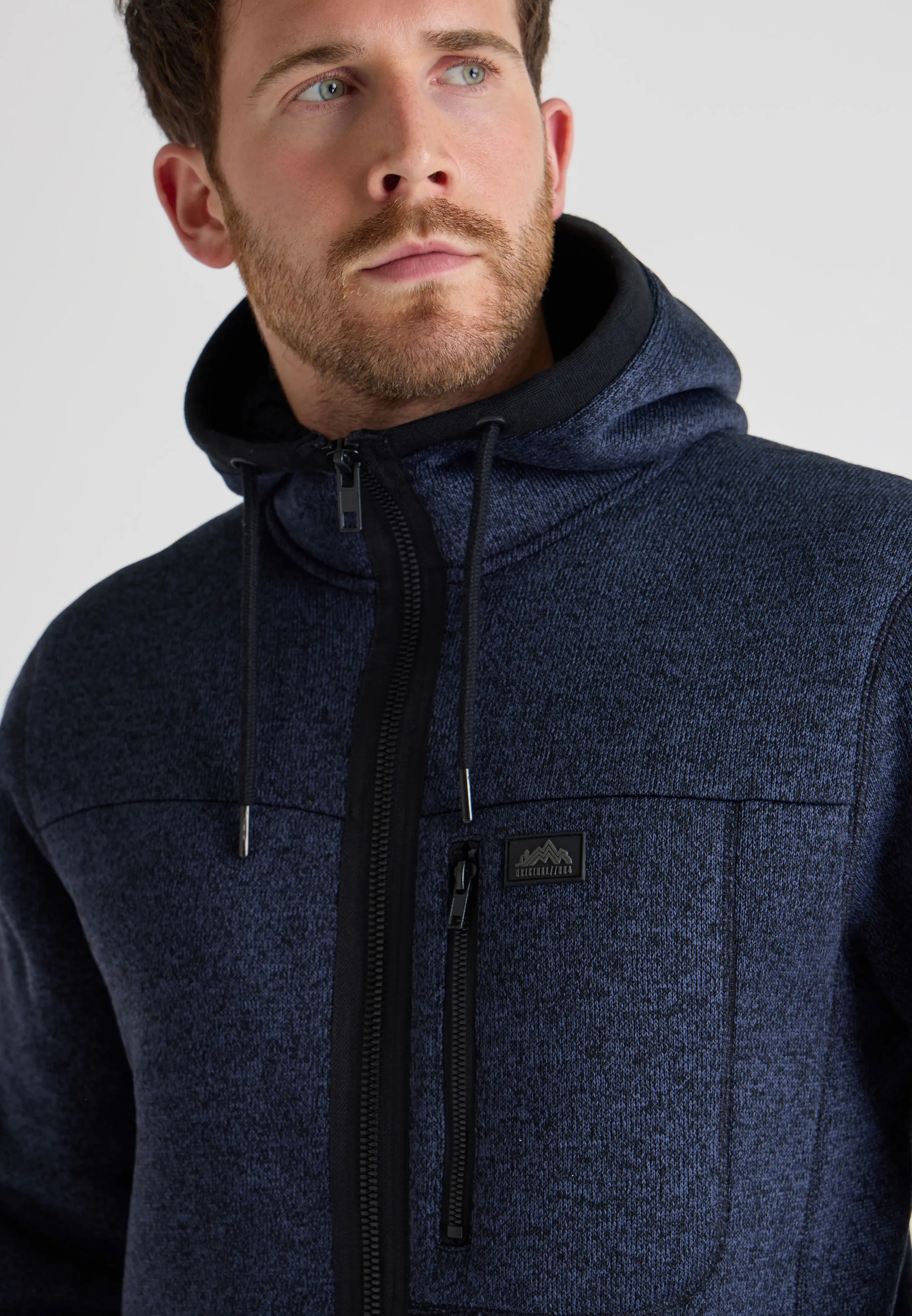 Sherpa Lined Zip Through Hoody for Men