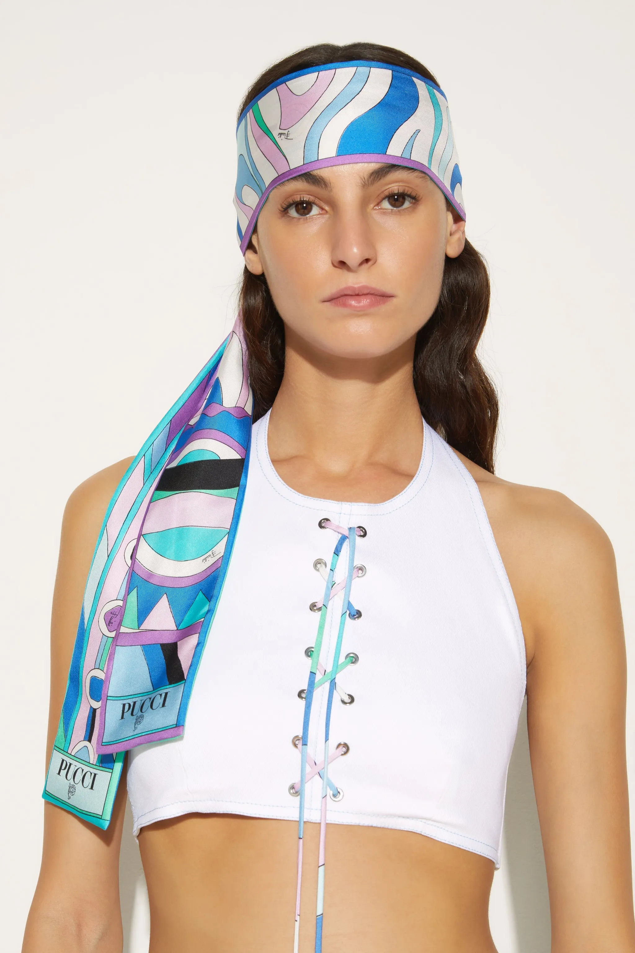 Silk scarf with Vivara print