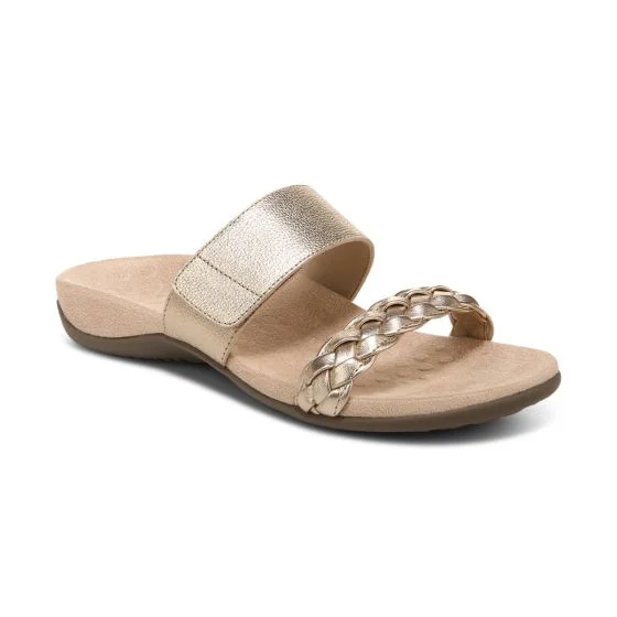 Slip-On Women's Sandals in Gold Metallic