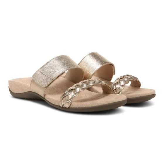 Slip-On Women's Sandals in Gold Metallic