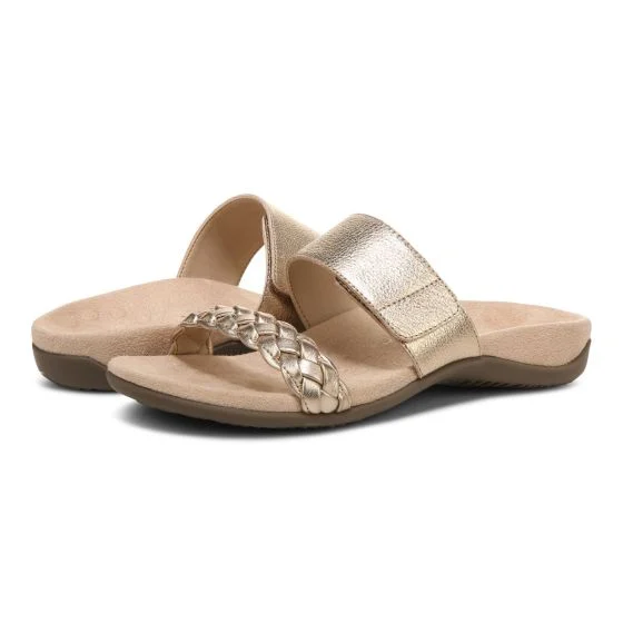 Slip-On Women's Sandals in Gold Metallic