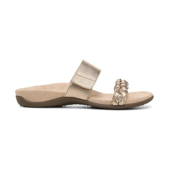 Slip-On Women's Sandals in Gold Metallic