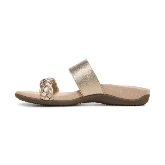 Slip-On Women's Sandals in Gold Metallic