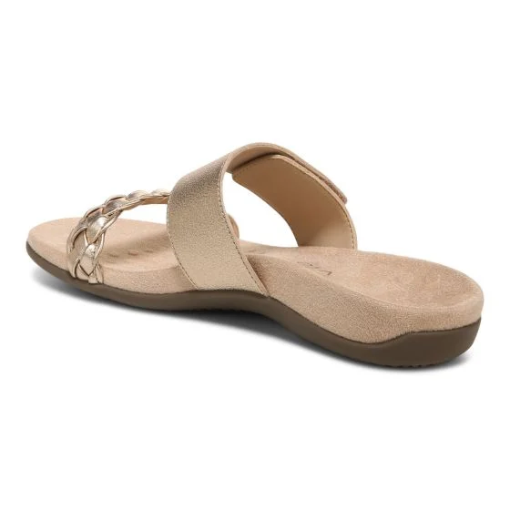 Slip-On Women's Sandals in Gold Metallic