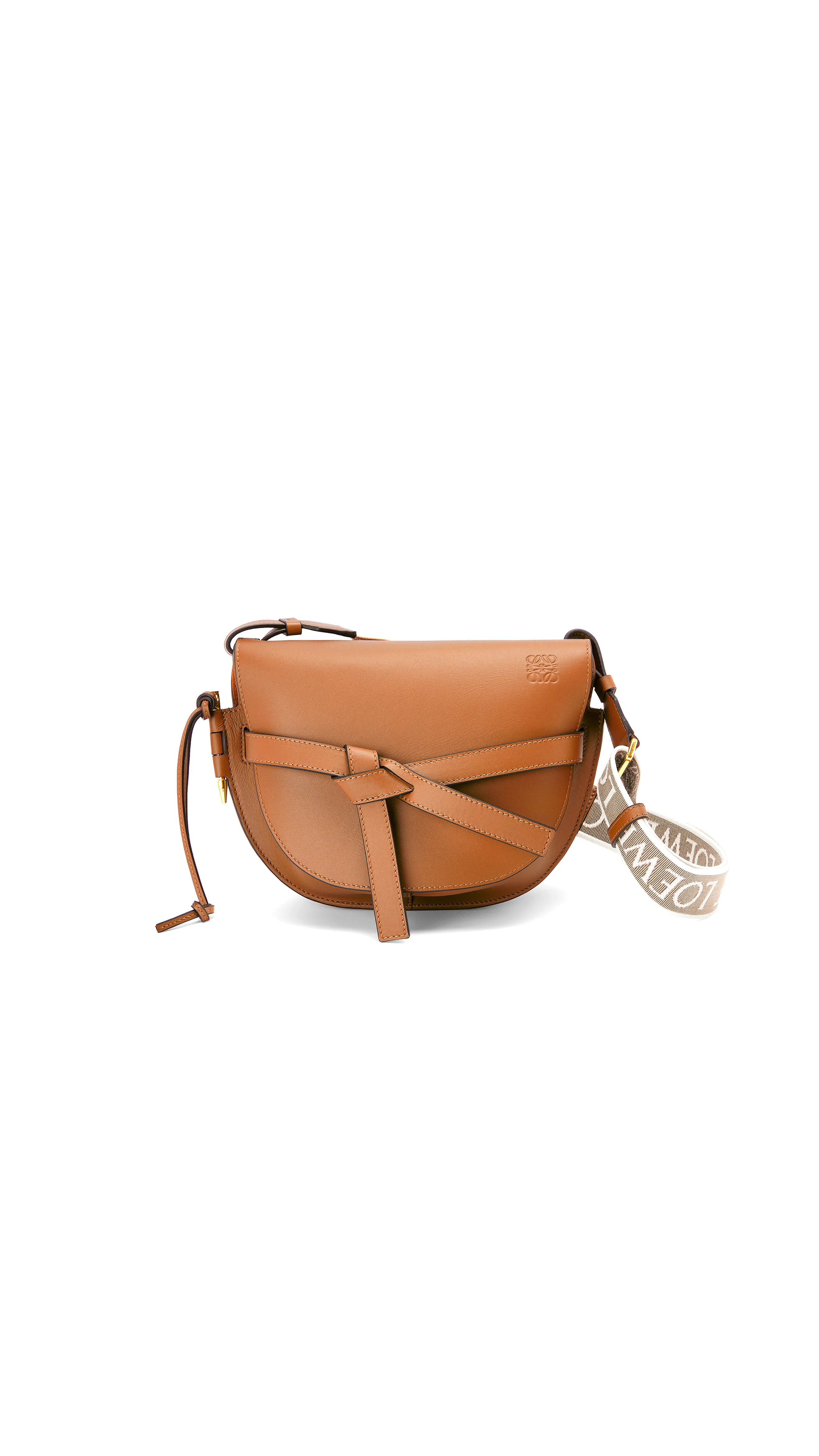 Tan Soft Calfskin Small Gate Bag Jacquard