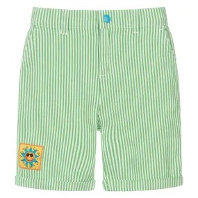 Green Child Striped Shorts With Sun Badge by Stella McCartney