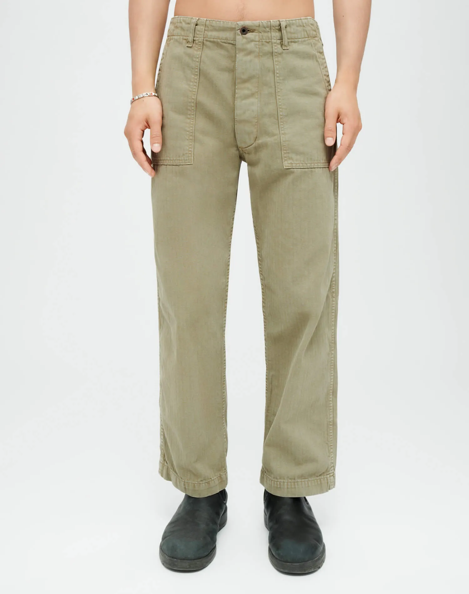 Stylish Utility Pants in Dirty Sage Color