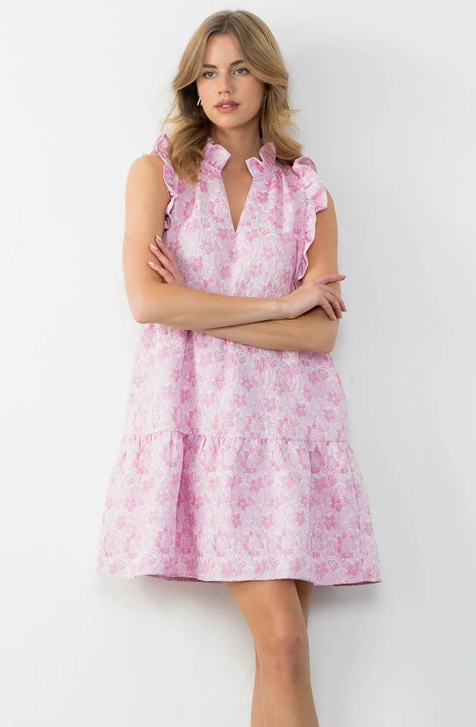 Sweetheart Jacquard Swing Dress