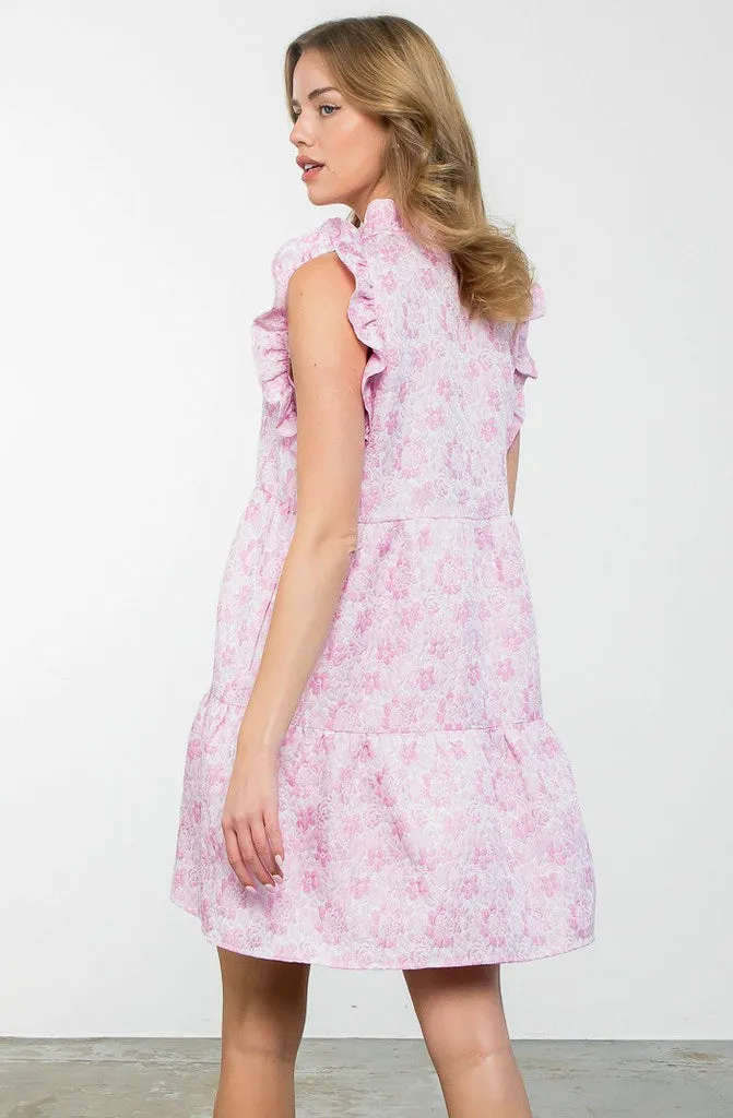 Sweetheart Jacquard Swing Dress