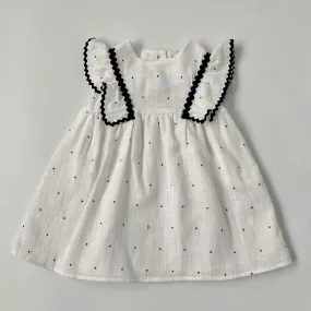 Tartine et Chocolat White Polka Dot Dress: Size 1 (Brand New)