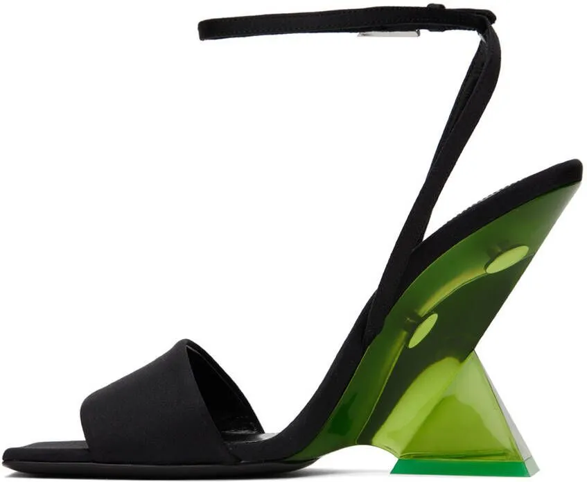 The Attico Black Cheope Heeled Sandals