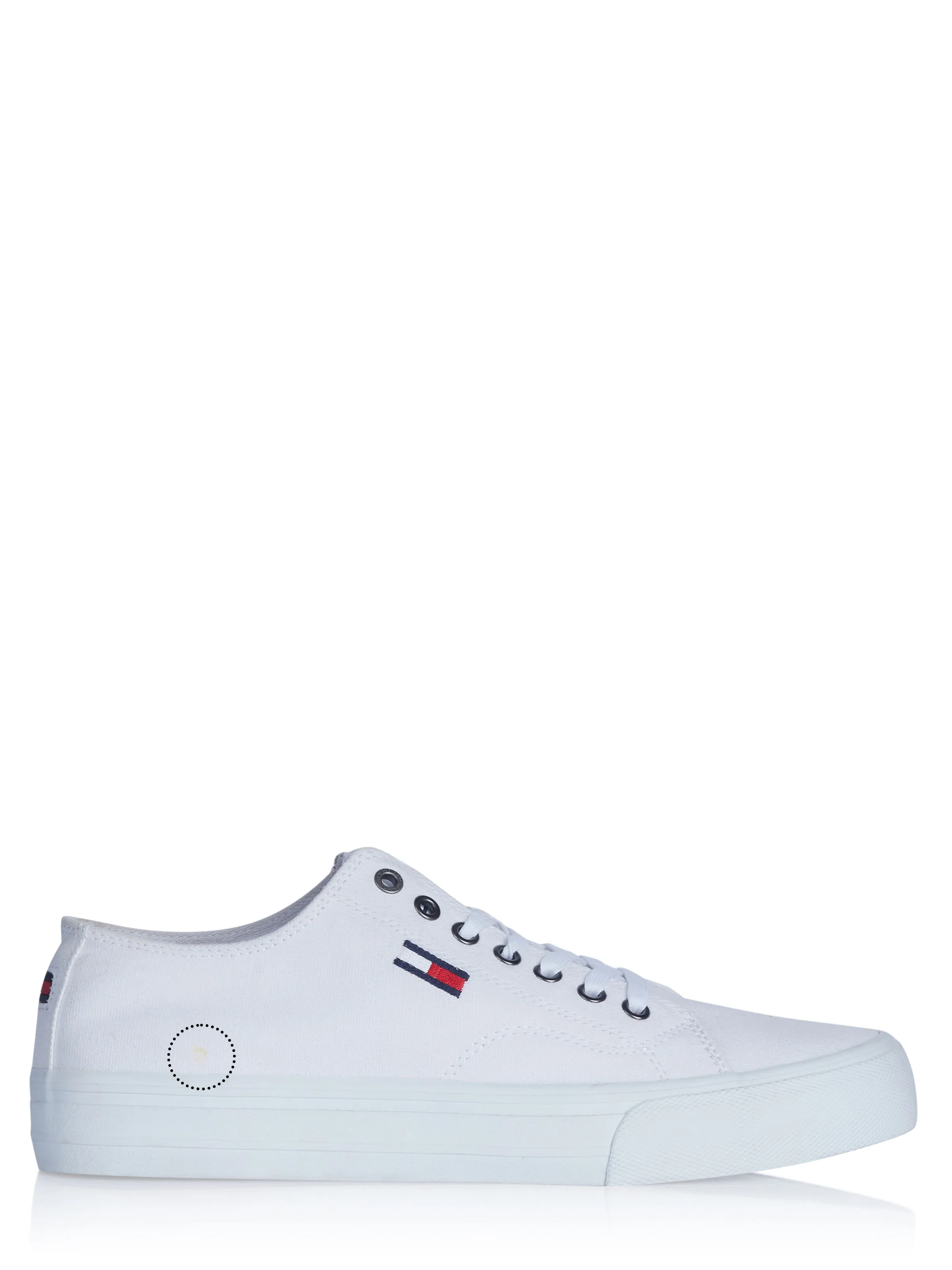 Tommy Hilfiger white jeans sneakers.