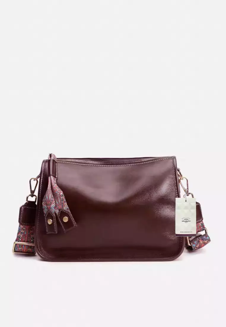 VANSA Top Layer Cowhide Shoulder Crossbody Bag by Twenty Eight Shoes