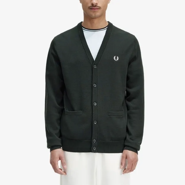 Unisex Wool Logo Cardigans by FRED PERRY • Street Style Cotton