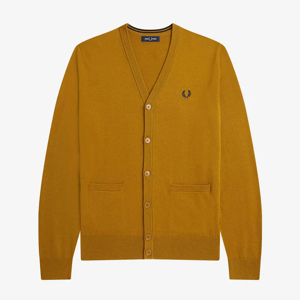 Unisex Wool Logo Cardigans by FRED PERRY • Street Style Cotton