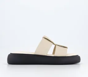 Vagabond Blenda Woven Slides Off White Leather - Women's Shoemakers