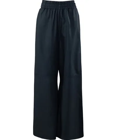 Vestiaire D'un Oiseau Libre Black Leather Oversized Trousers - Women