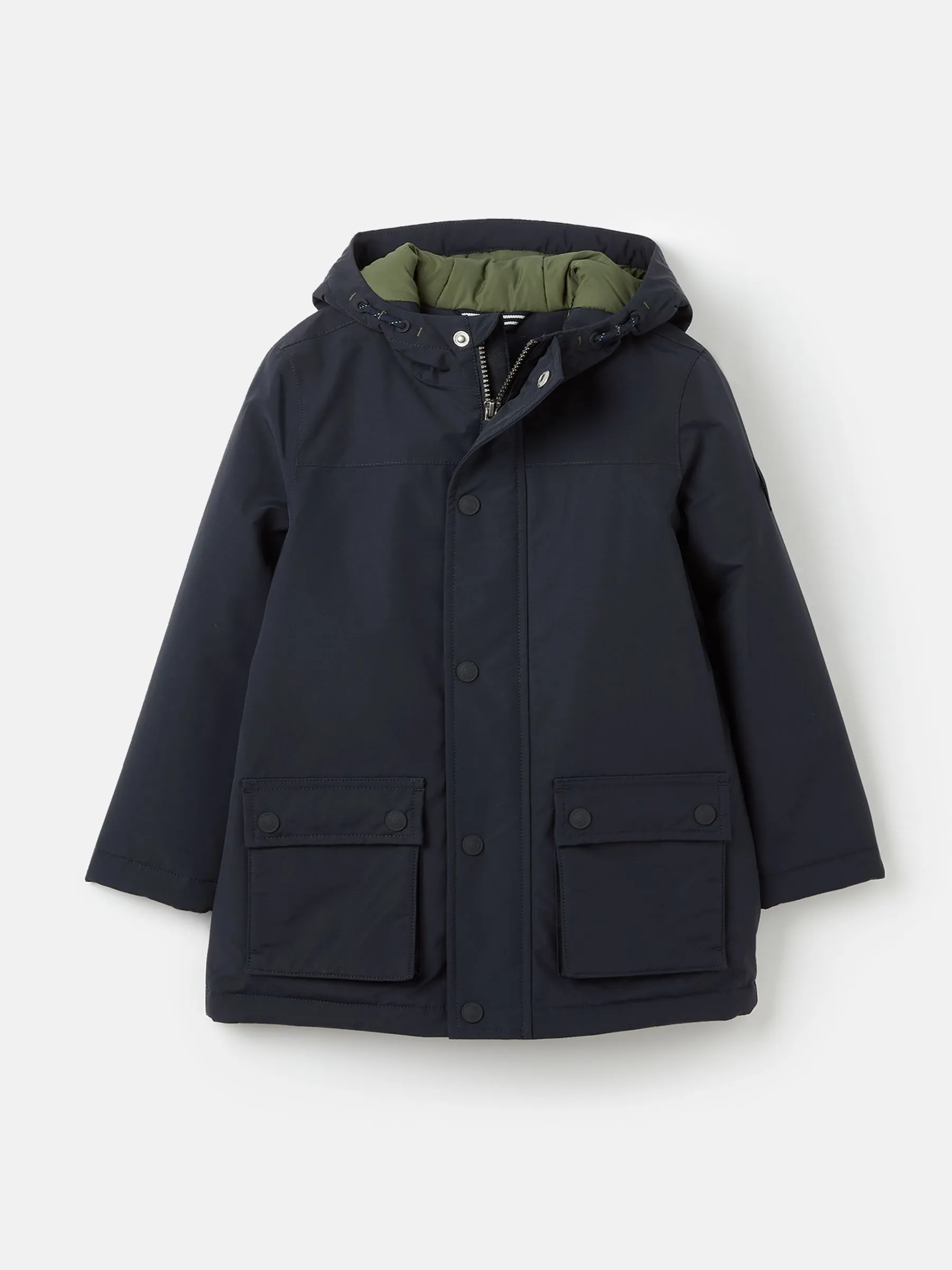 Waterproof Navy Blue Coat - Hooded.