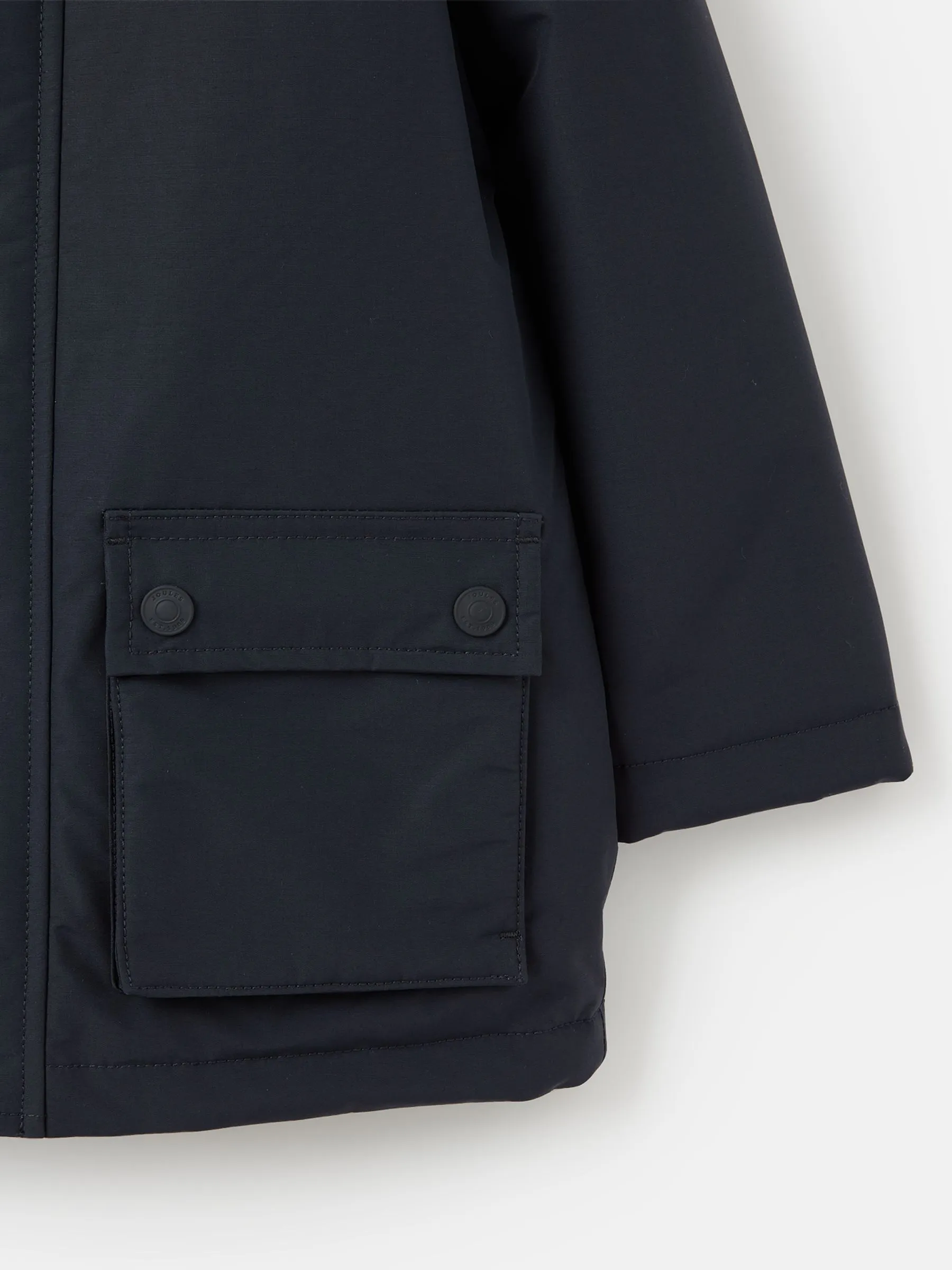 Waterproof Navy Blue Coat - Hooded.