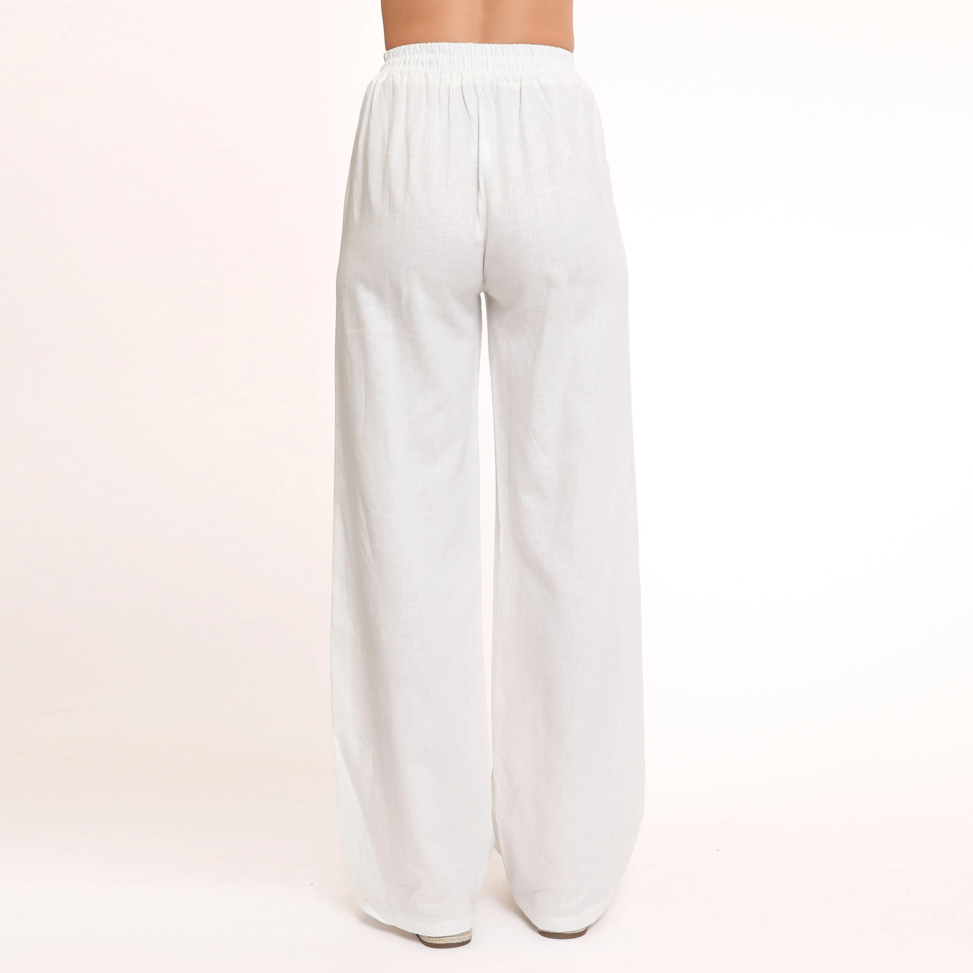 White Linen Petite Pants