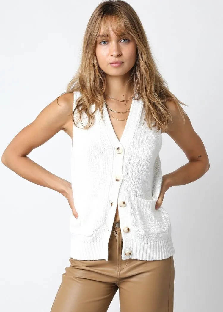 White Meredith Sweater Vest