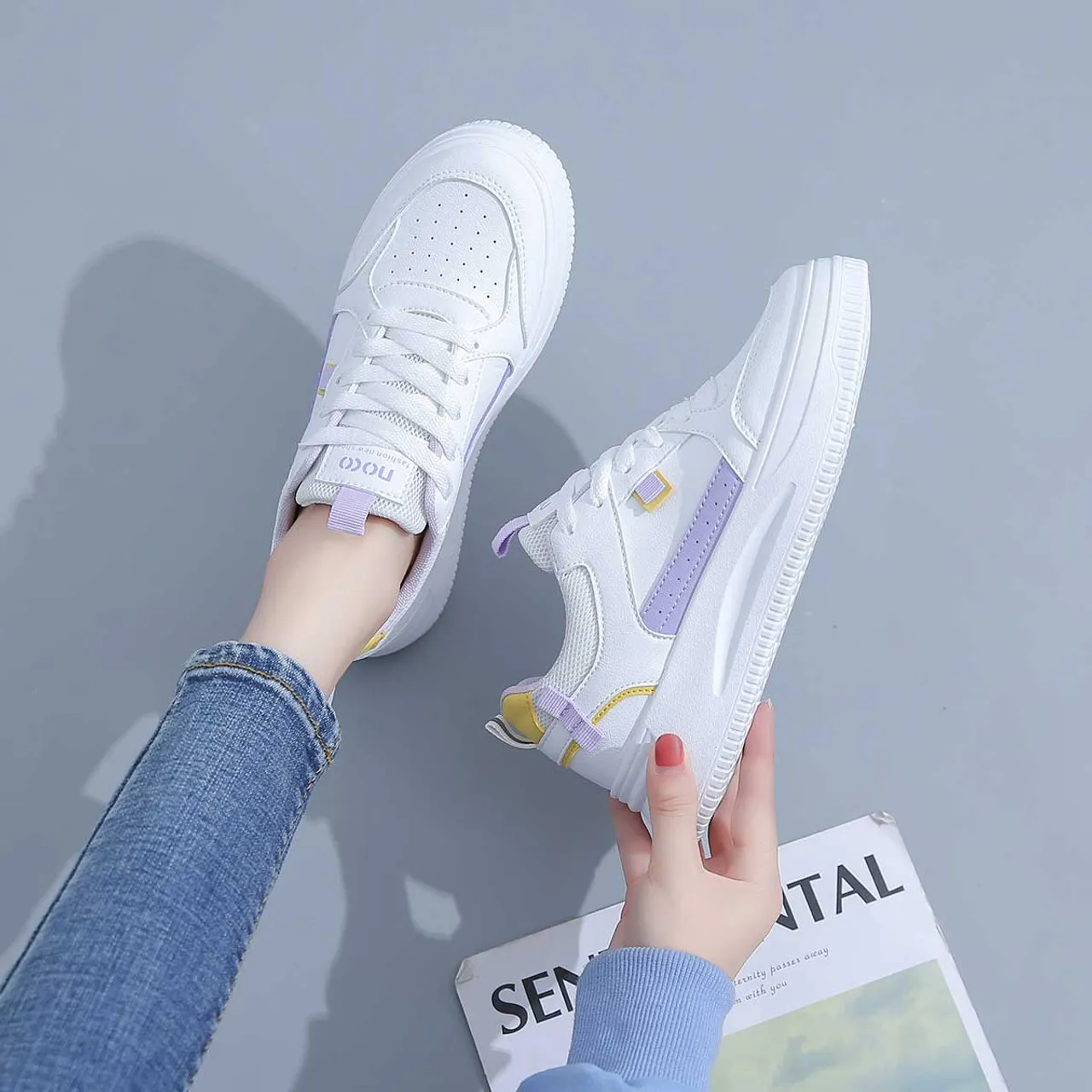 Purple Label Print Casual Shoe Sneaker White