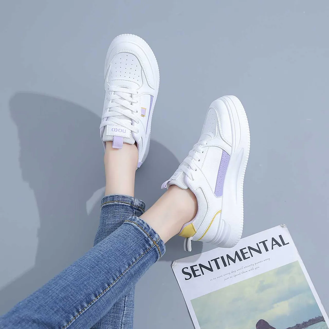 Purple Label Print Casual Shoe Sneaker White