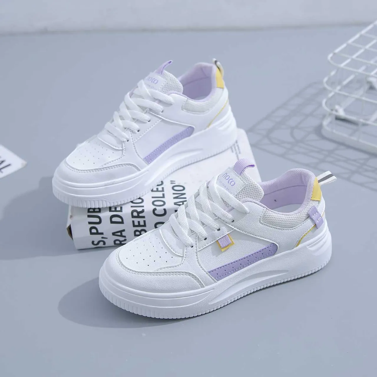 Purple Label Print Casual Shoe Sneaker White