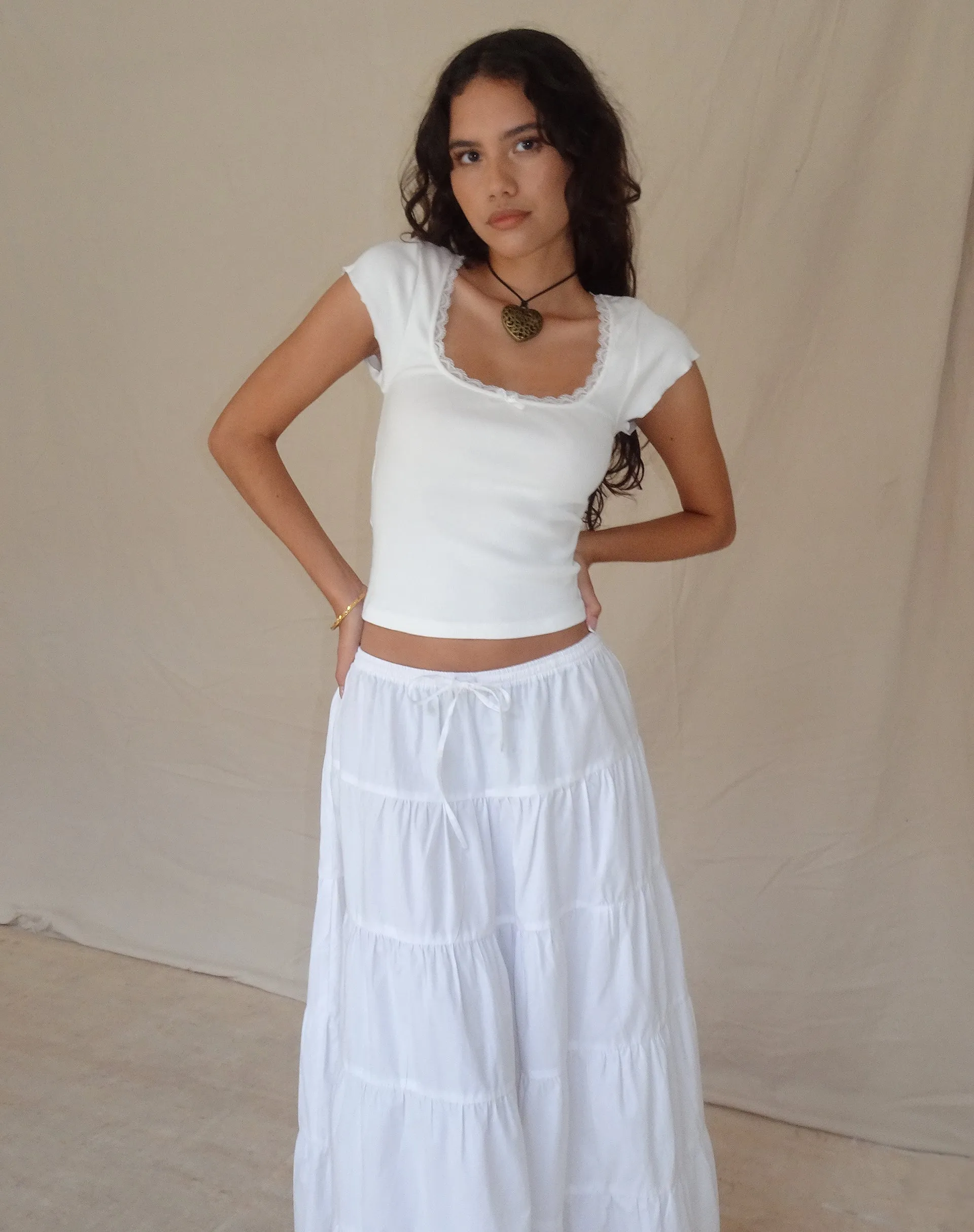 White Ribbed Bovillo Top with Teddy Motif