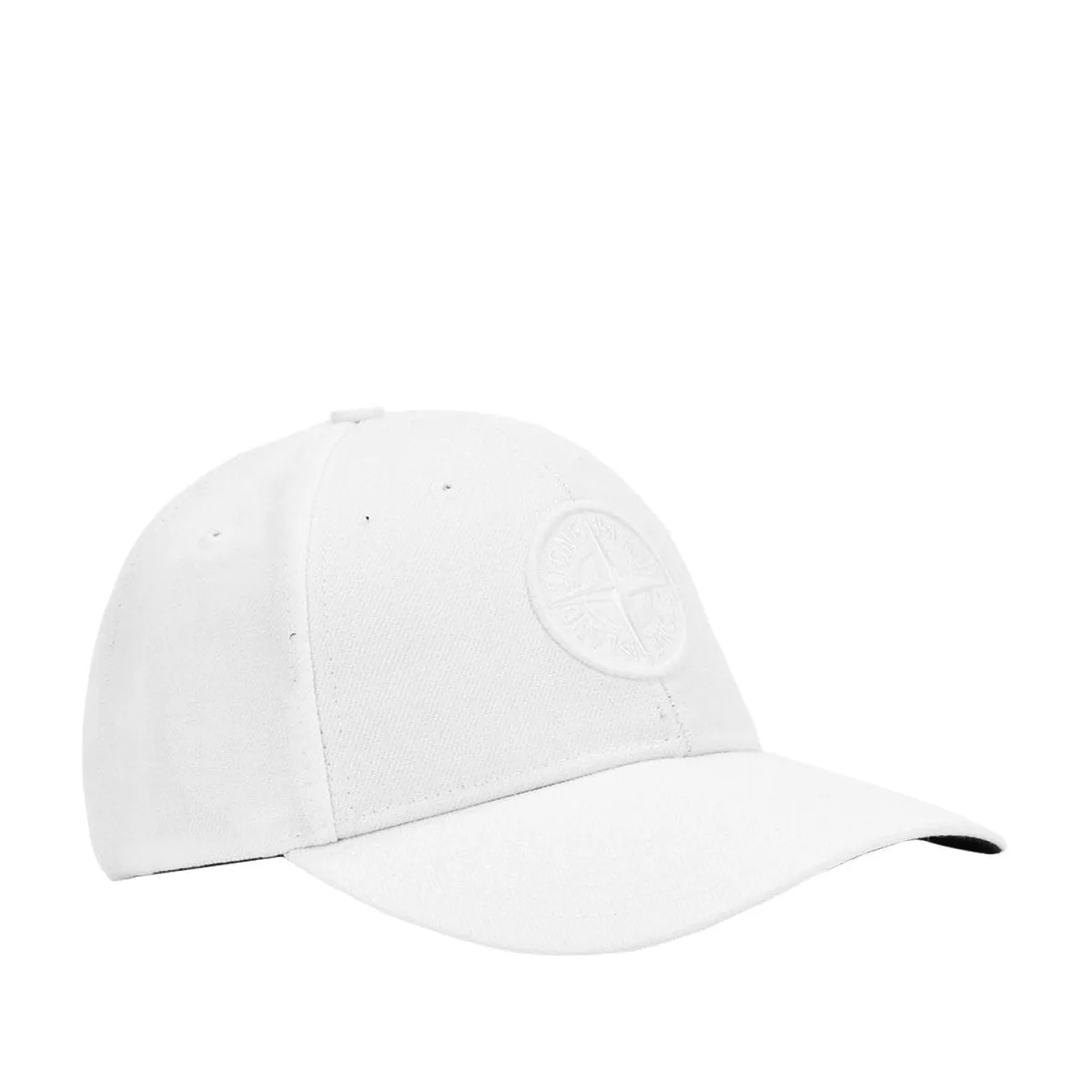 White Stone Island Tonal Logo Cap