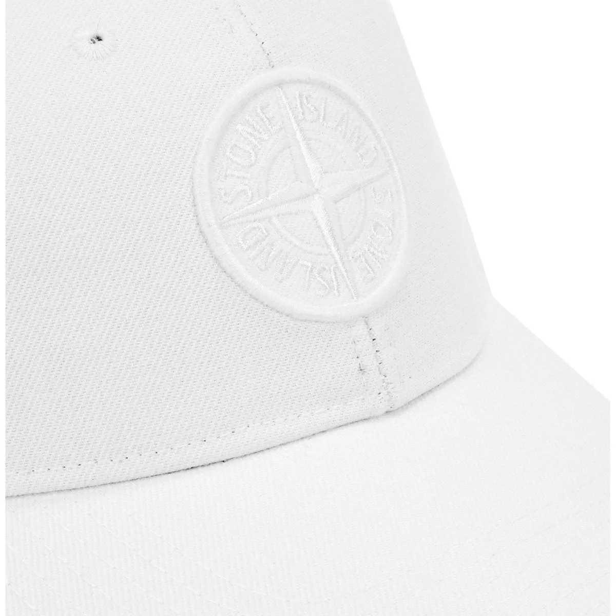 White Stone Island Tonal Logo Cap