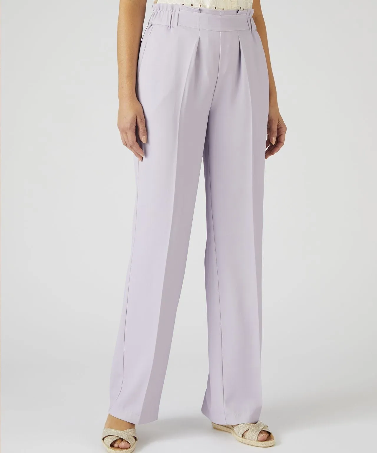 Wide Leg Pull On Trousers