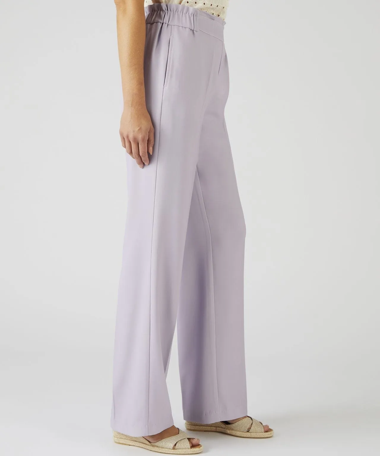 Wide Leg Pull On Trousers