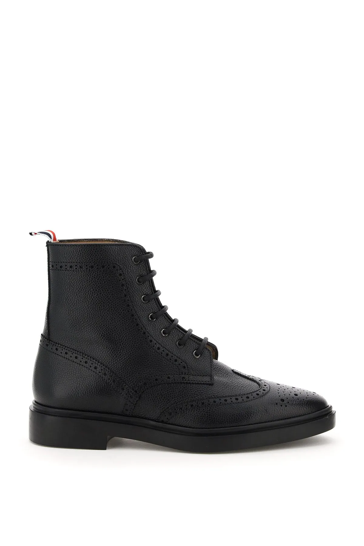 Wingtip Brogue Leather Ankle Boots