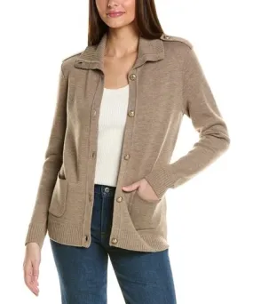 Women's V Neck Bell Sleeves Cardigan Sweater