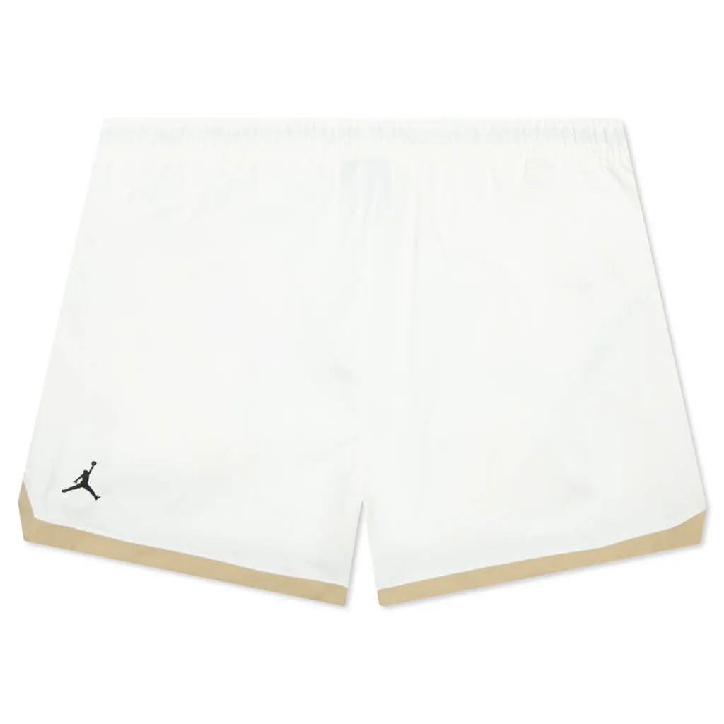 Women's Woven Shorts in Sail, Team Gold, and Brown Kelp