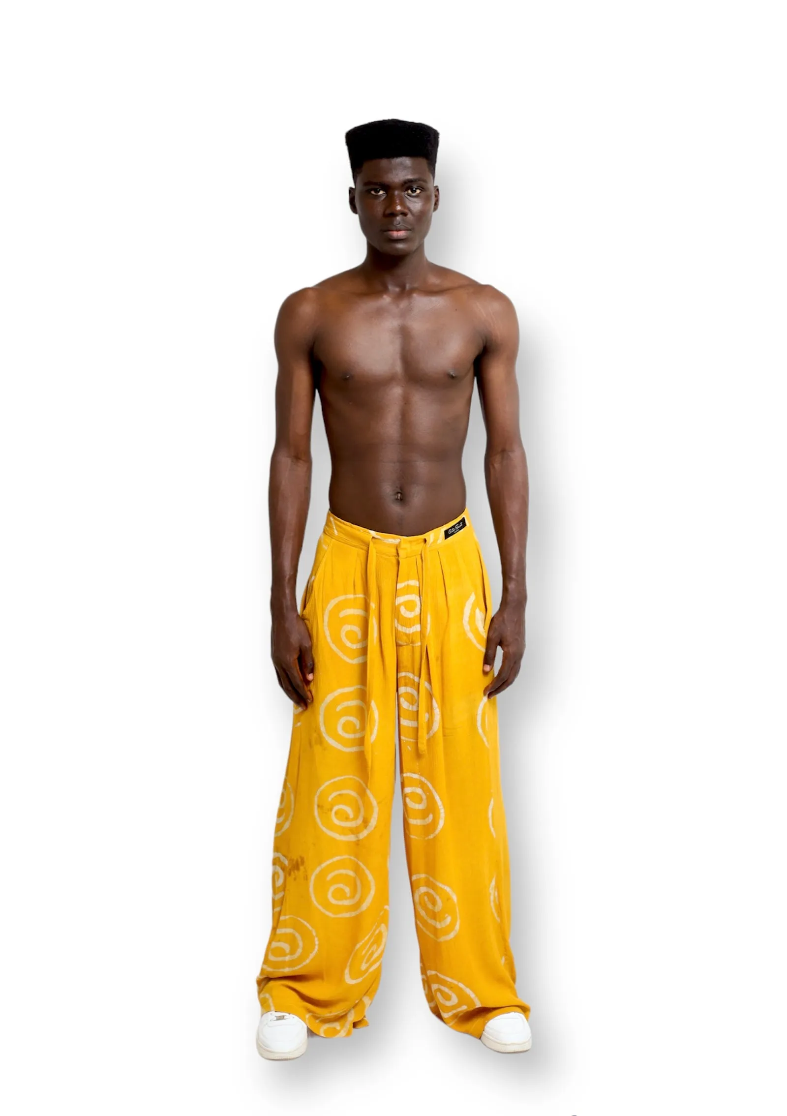 Yellow Baggy Cotton Trouser by Branco.